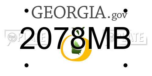 2078MB Georgia License Plate
