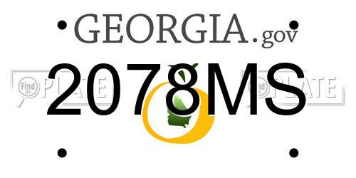 2078MS Georgia License Plate