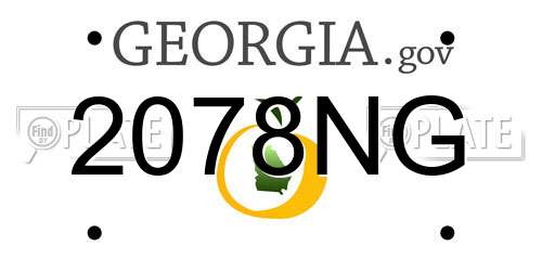 2078NG Georgia License Plate