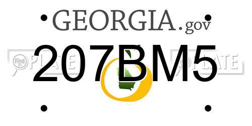 207BM5 Georgia License Plate