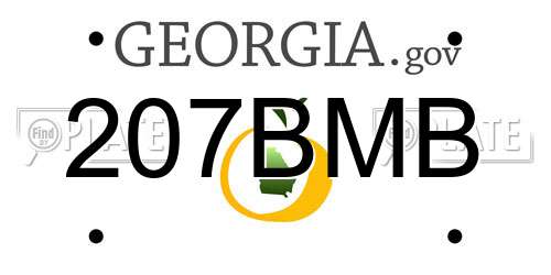 207BMB Georgia License Plate