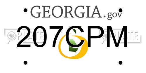207CPM Georgia License Plate