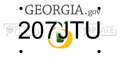 207JTU Georgia License Plate