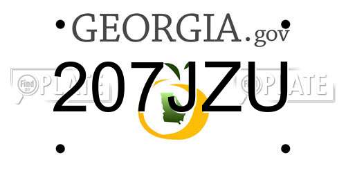 207JZU Georgia License Plate