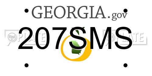 207SMS Georgia License Plate