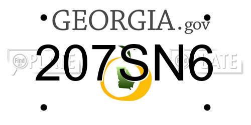 207SN6 Georgia License Plate