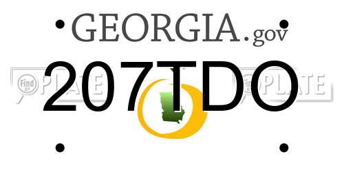 207TDO Georgia License Plate