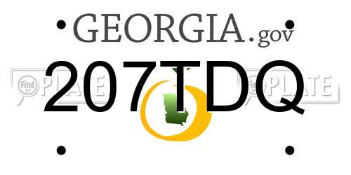 207TDQ Georgia License Plate