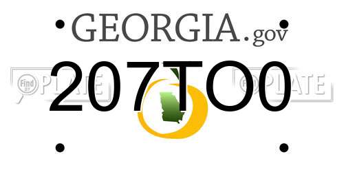 207TO0 Georgia License Plate