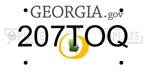207TOQ Georgia License Plate