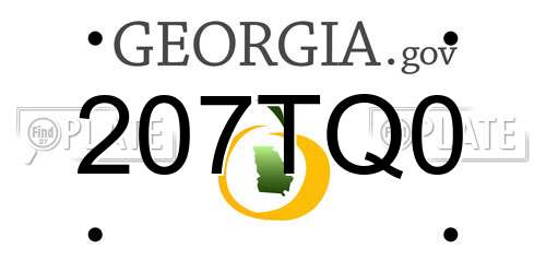 207TQ0 Georgia License Plate