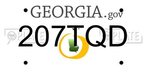 207TQD Georgia License Plate