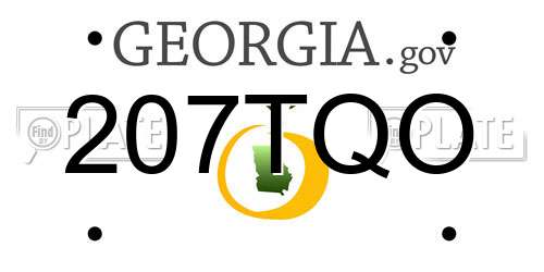 207TQO Georgia License Plate