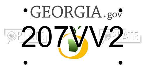 207VV2 Georgia License Plate
