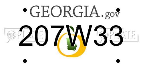207W33 Georgia License Plate
