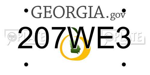 207WE3 Georgia License Plate