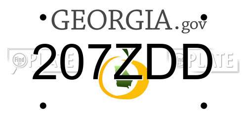 207ZDD Georgia License Plate