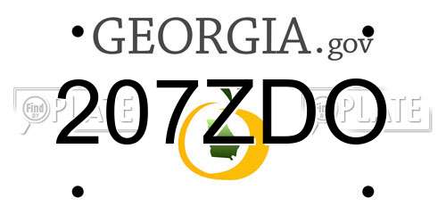 207ZDO Georgia License Plate