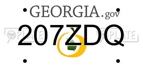 207ZDQ Georgia License Plate