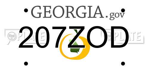 207ZOD Georgia License Plate