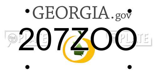 207ZOO Georgia License Plate