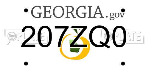 207ZQ0 Georgia License Plate