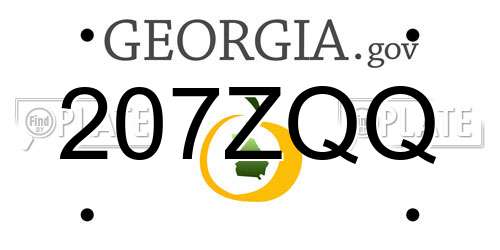 207ZQQ Georgia License Plate