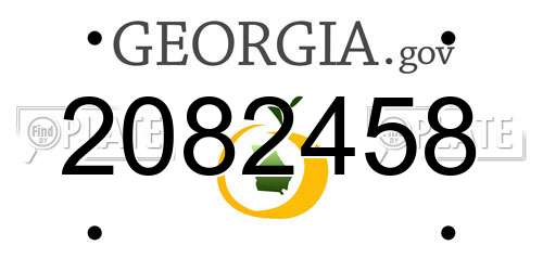 2082458 Georgia License Plate
