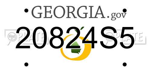 20824S5 Georgia License Plate