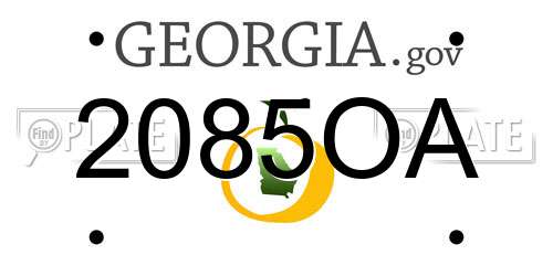 2085OA Georgia License Plate