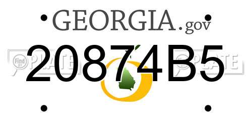20874B5 Georgia License Plate