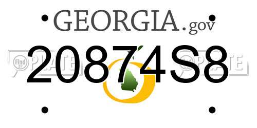 20874S8 Georgia License Plate