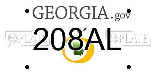 208AL Georgia License Plate