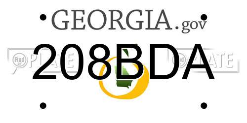 208BDA Georgia License Plate
