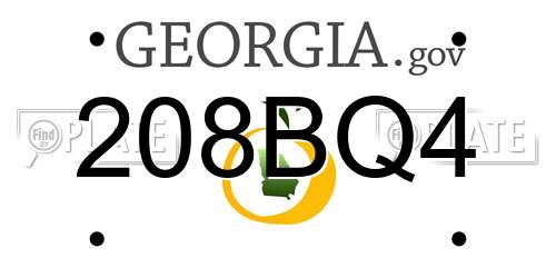 208BQ4 Georgia License Plate