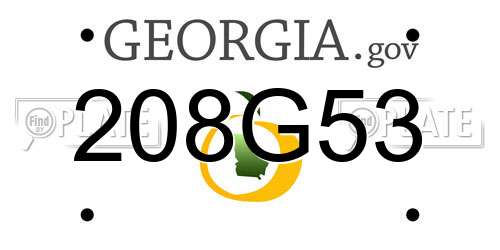208G53 Georgia License Plate