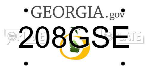 208GSE Georgia License Plate