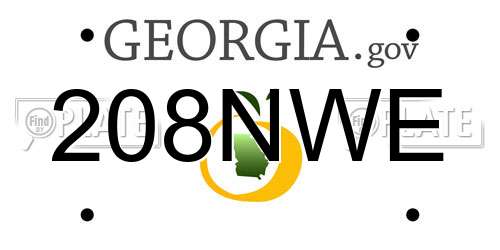208NWE Georgia License Plate
