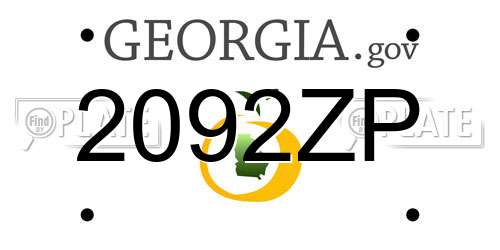 2092ZP Georgia License Plate