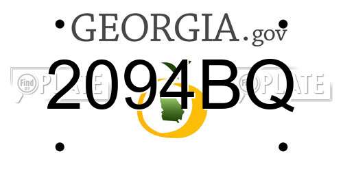2094BQ Georgia License Plate