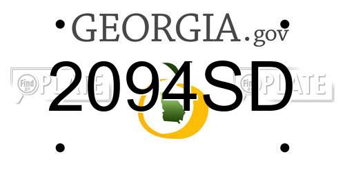 2094SD Georgia License Plate