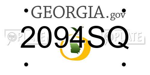 2094SQ Georgia License Plate