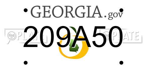 209A50 Georgia License Plate
