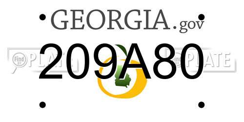 209A80 Georgia License Plate
