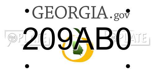 209AB0 Georgia License Plate