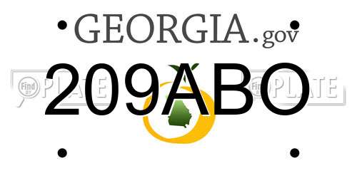 209ABO Georgia License Plate