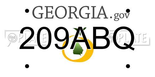 209ABQ Georgia License Plate