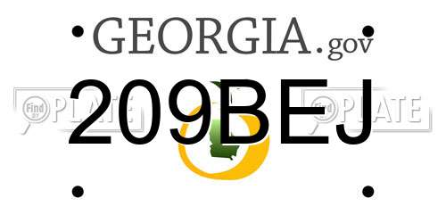 209BEJ Georgia License Plate