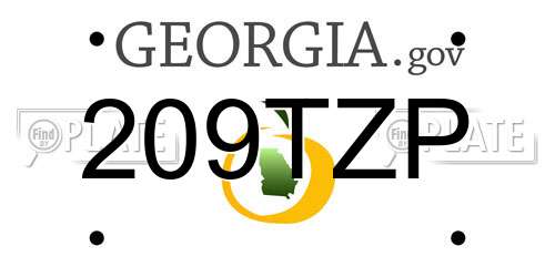 209TZP Georgia License Plate