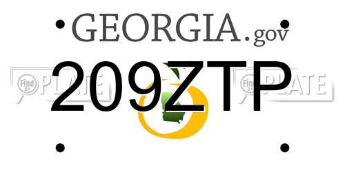 209ZTP Georgia License Plate